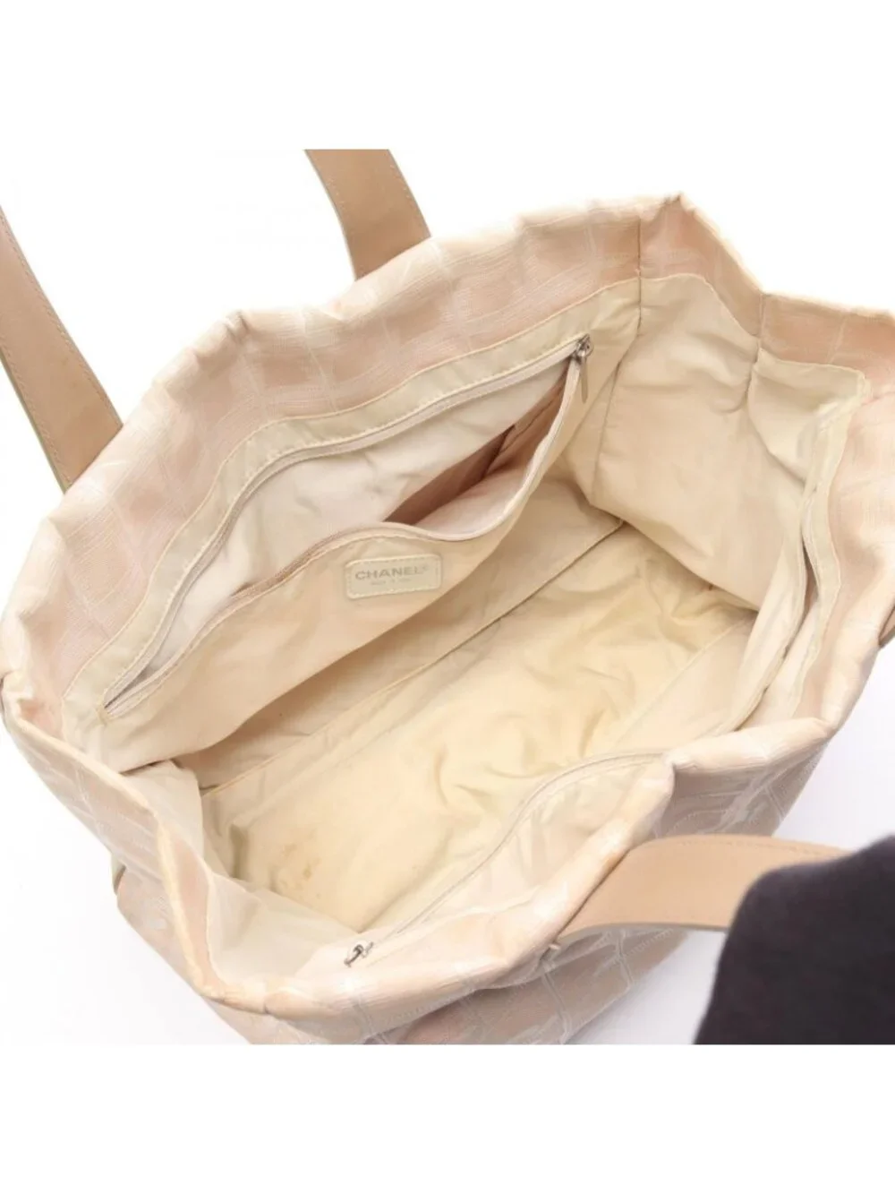 Chanel Tote New Travel Line MM Beige Leather